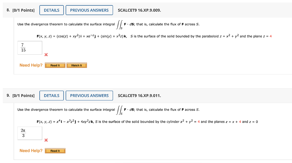 Solved Use the divergence theorem to calculate the surface