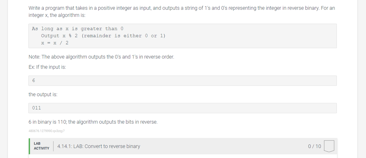 Solved Write a program that takes in a positive integer as | Chegg.com