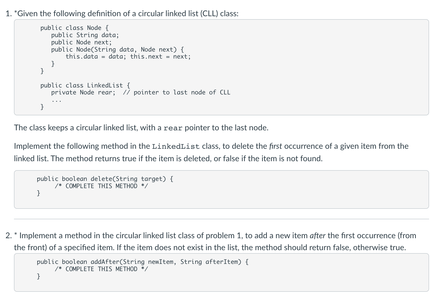 Solved 1. *Given the following definition of a circular | Chegg.com