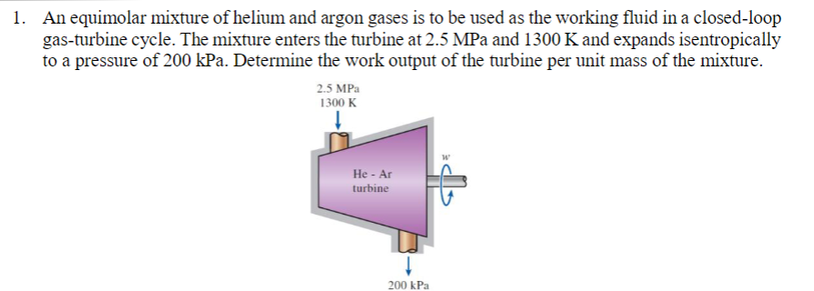 Solved 1 An Equimolar Mixture Of Helium And Argon Gases Is