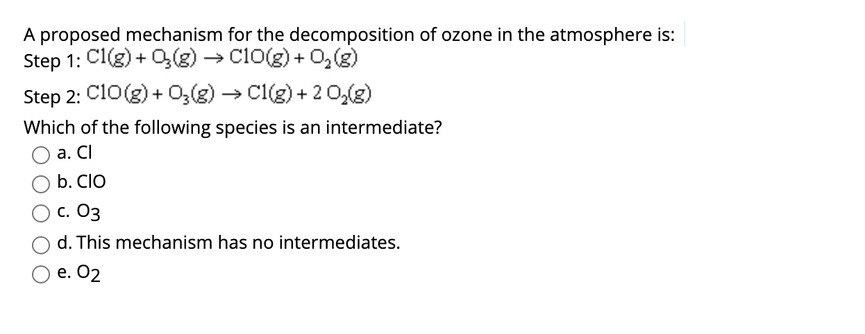 Solved A proposed mechanism for the decomposition of ozone | Chegg.com