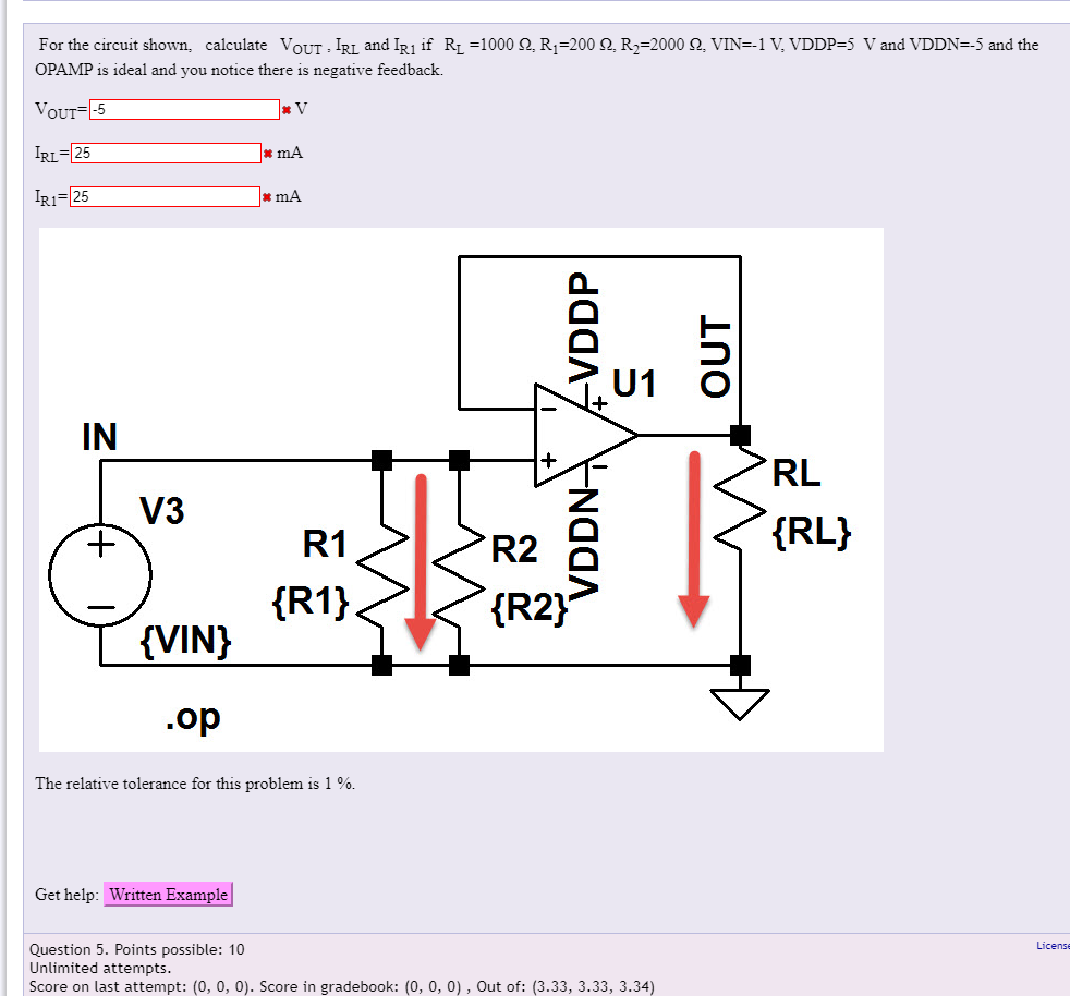 Solved For the circuit shown, calculate VOUT - IRL and Irı | Chegg.com