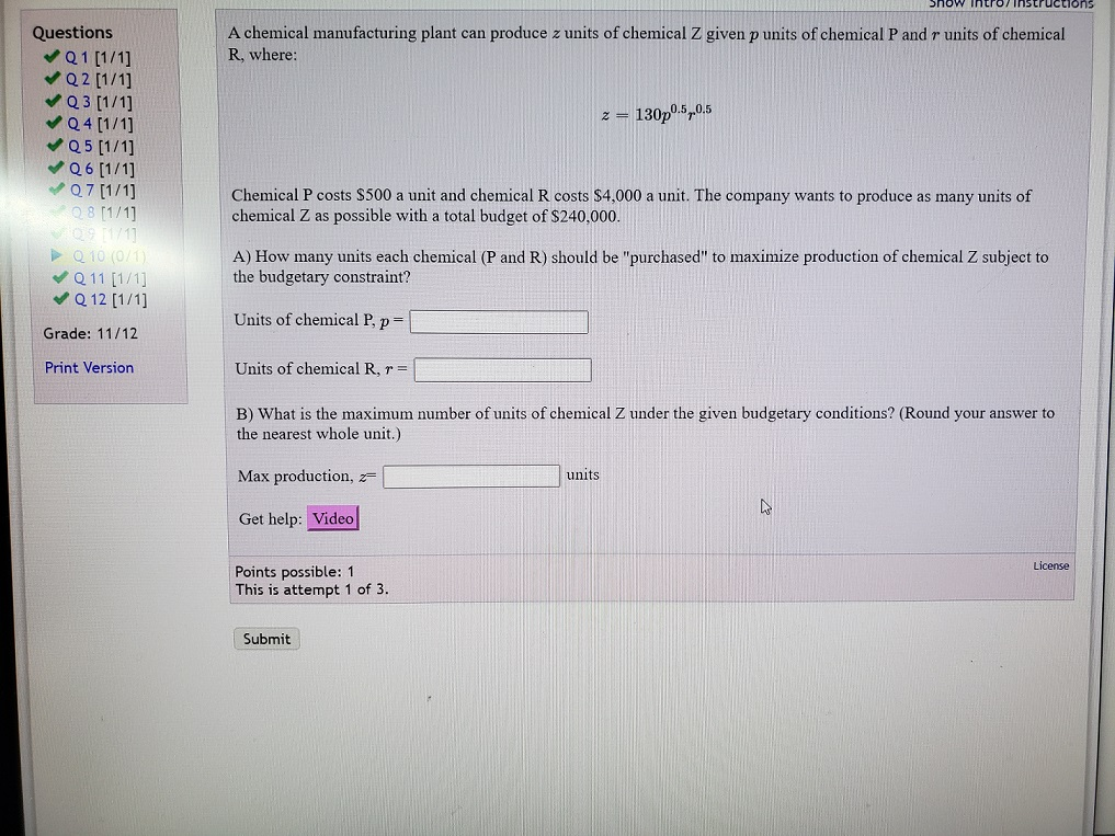 Solved Intror instructions A chemical manufacturing plant | Chegg.com