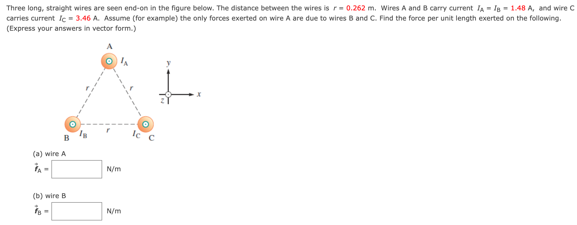 Solved Three Long, Straight Wires Are Seen End-on In The | Chegg.com ...