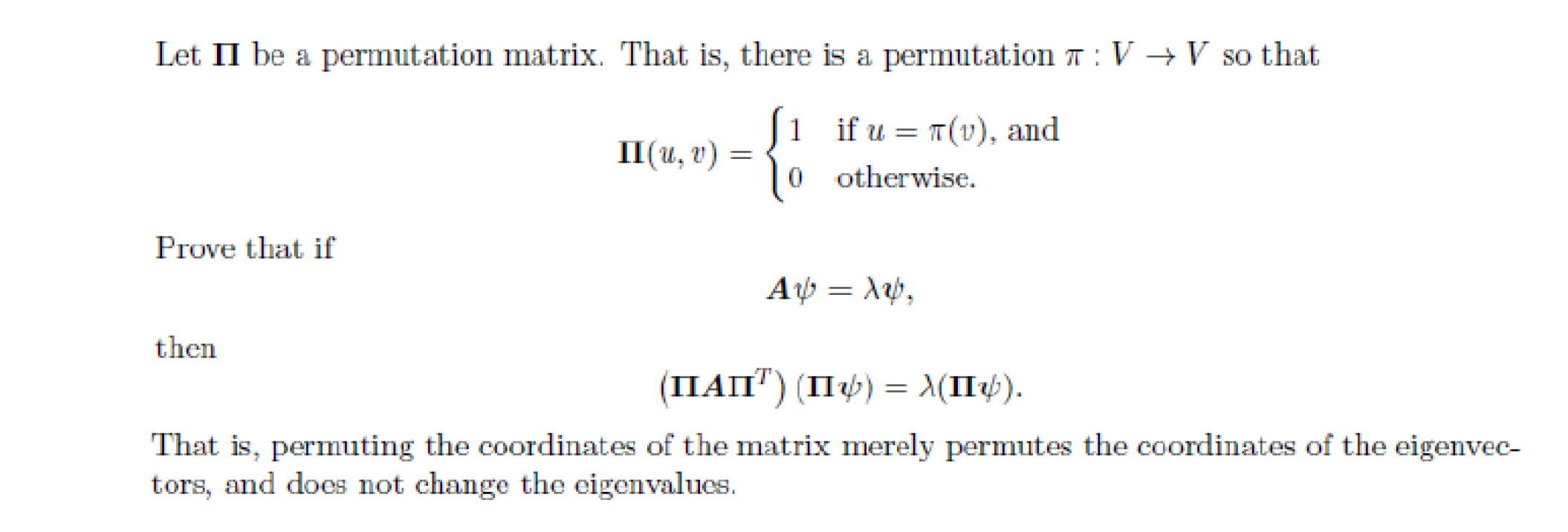 Solved Let II be a permutation matrix. That is, there is a | Chegg.com