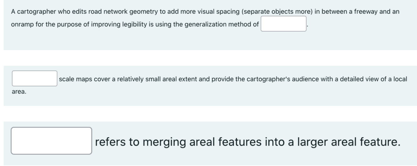 Solved A cartographer who edits road network geometry to add | Chegg.com