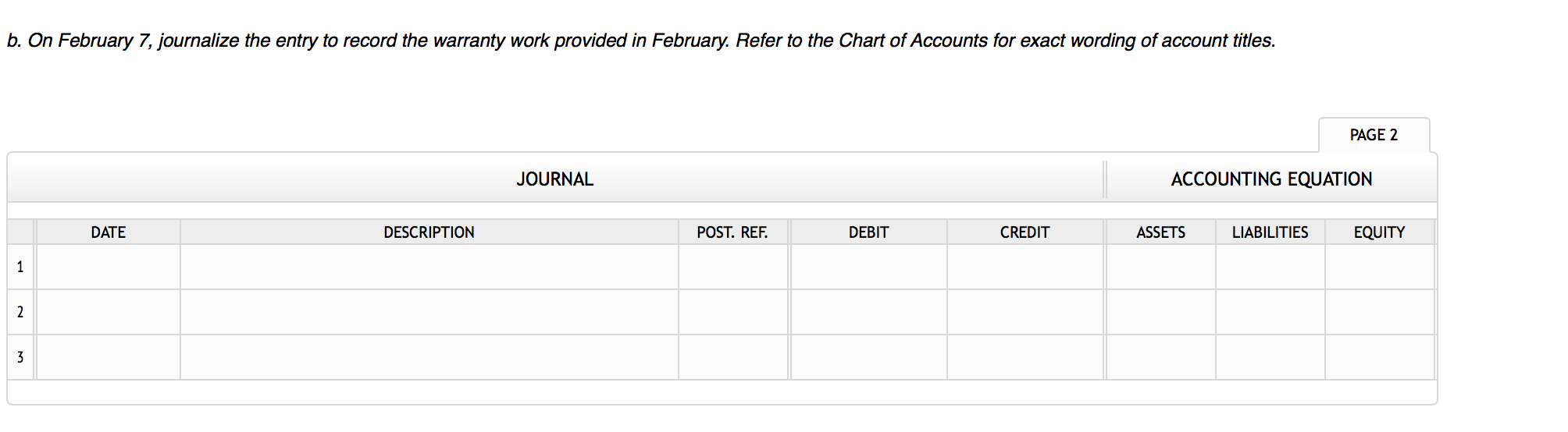 Solved ACcrued product warranty 1. Instructions Chart of