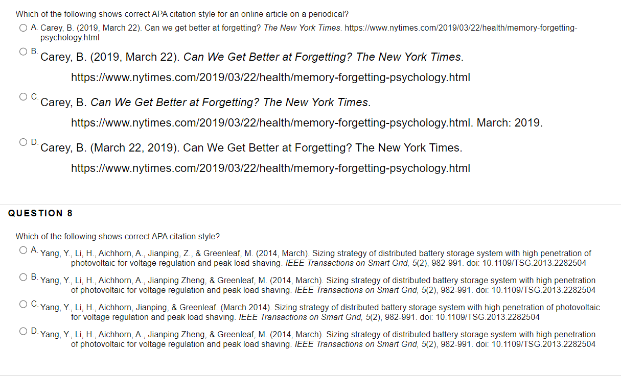 Which shows the correct format for writing an | Chegg.com