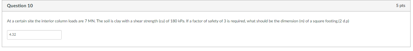 Solved Question 10 5 pts 4.32 | Chegg.com