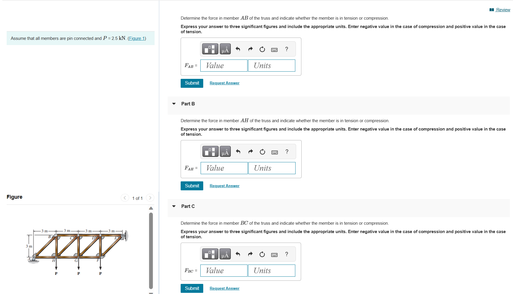 Solved Determine The Force In Member AB Of The Truss And | Chegg.com