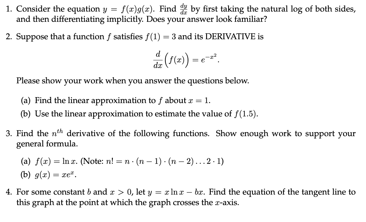 Solved 1 Consider The Equation Y F X G X Find Dy By Chegg Com