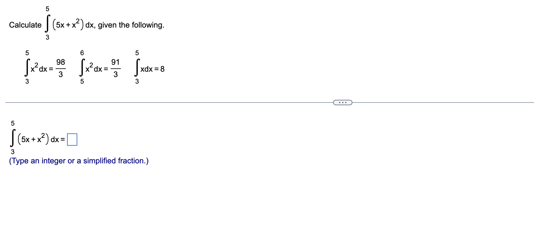 solved-calculate-35-5x-x2-dx-given-the-following-chegg