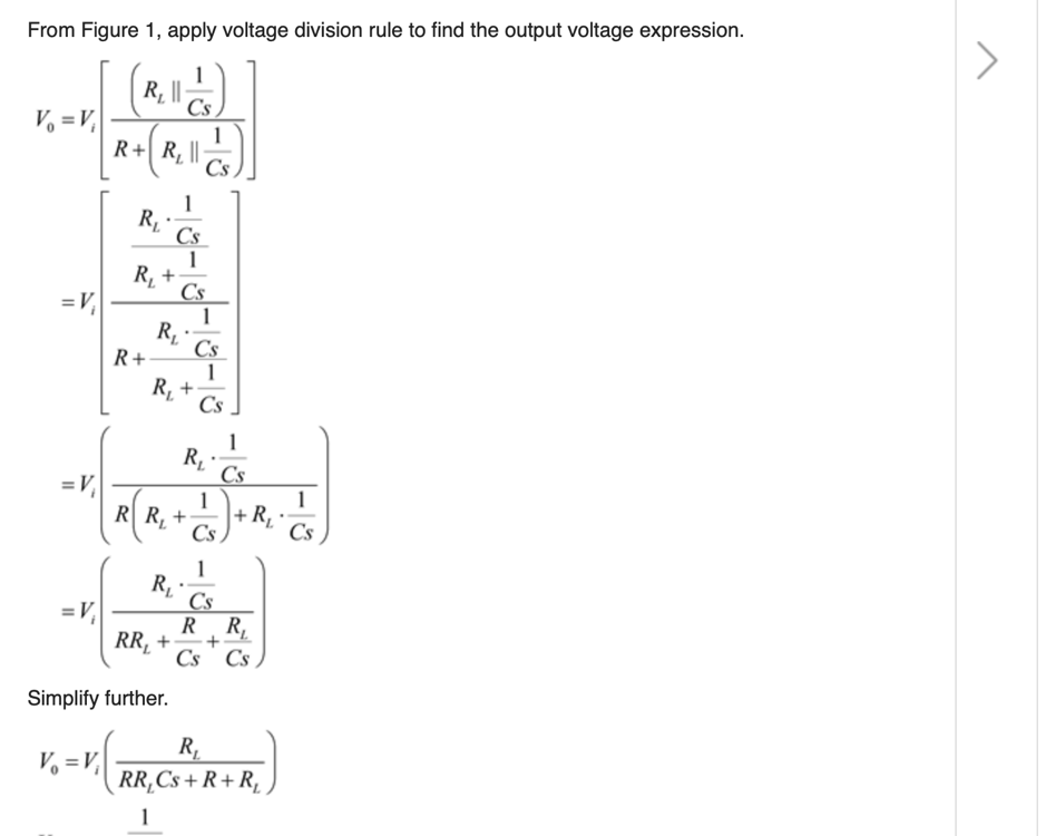 Solved From Figure 1, apply voltage division rule to find | Chegg.com