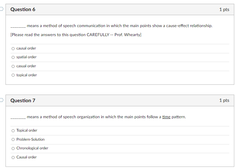 Solved Question 5 1 Pts A Student Is Giving A Speech About | Chegg.com