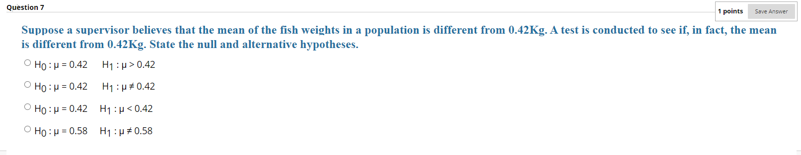 Solved Save Answer Question 7 1 points Suppose a supervisor | Chegg.com