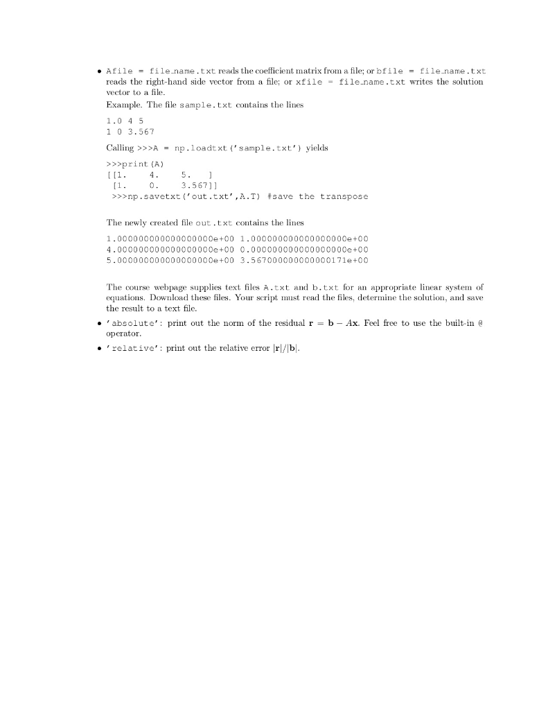 Programming for Math and Science Lab 5 April 1 and 4, | Chegg.com