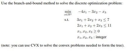 Solved Use the branch-and-bound method to solve the discrete | Chegg.com