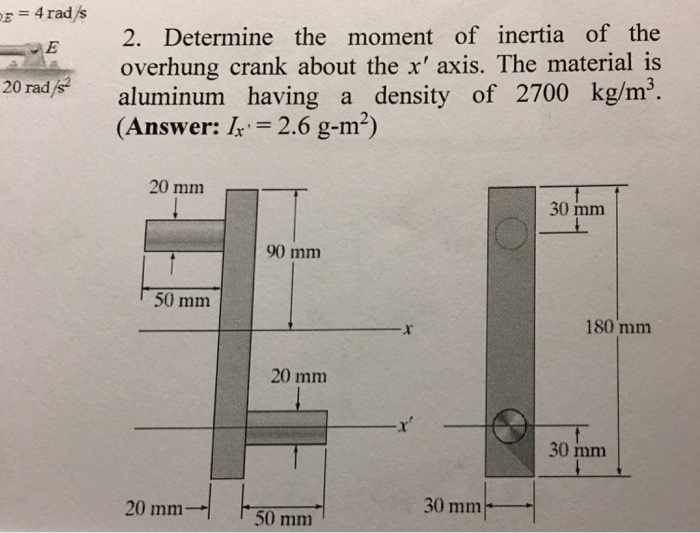 solved-e-4-rad-s-2-determine-the-moment-of-inertia-of-the-chegg
