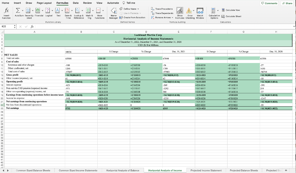 Excel Project: Projecting Financial Statements | Chegg.com