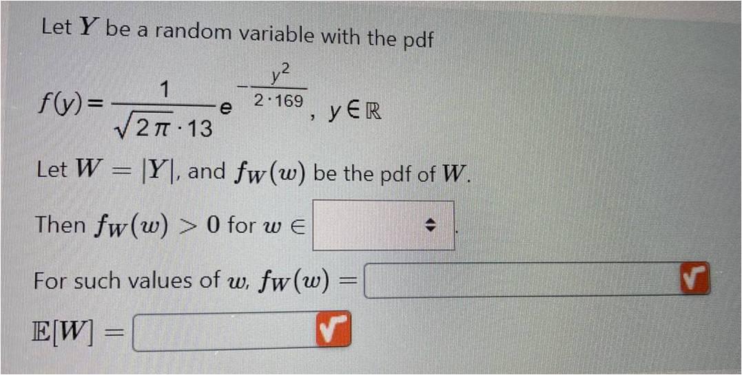 Solved a Let Y be a random variable with the pdf y2 1 fly)= | Chegg.com