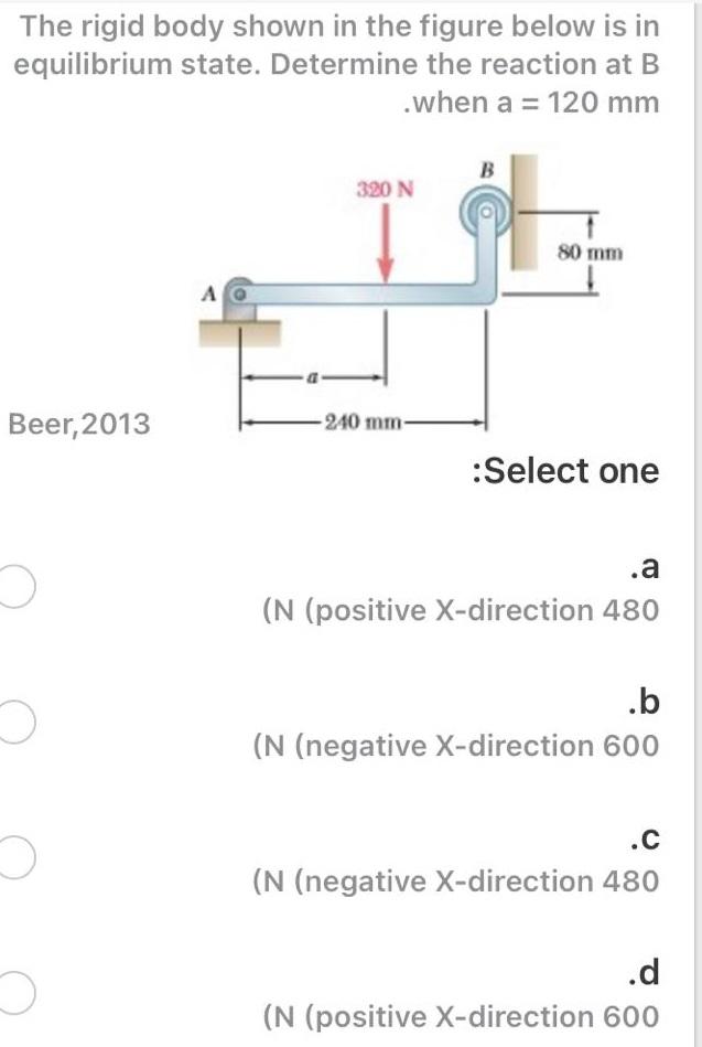 Solved The rigid body shown in the figure below is in | Chegg.com