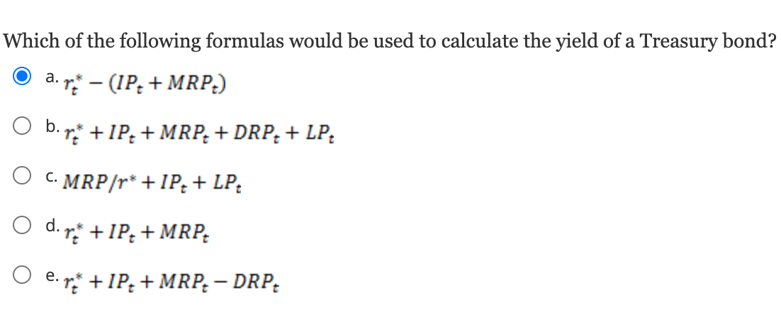 Solved Which of the following formulas would be used to | Chegg.com