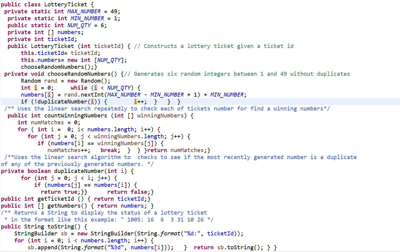 Solved Part A: Create a new version of the LotteryTicket | Chegg.com