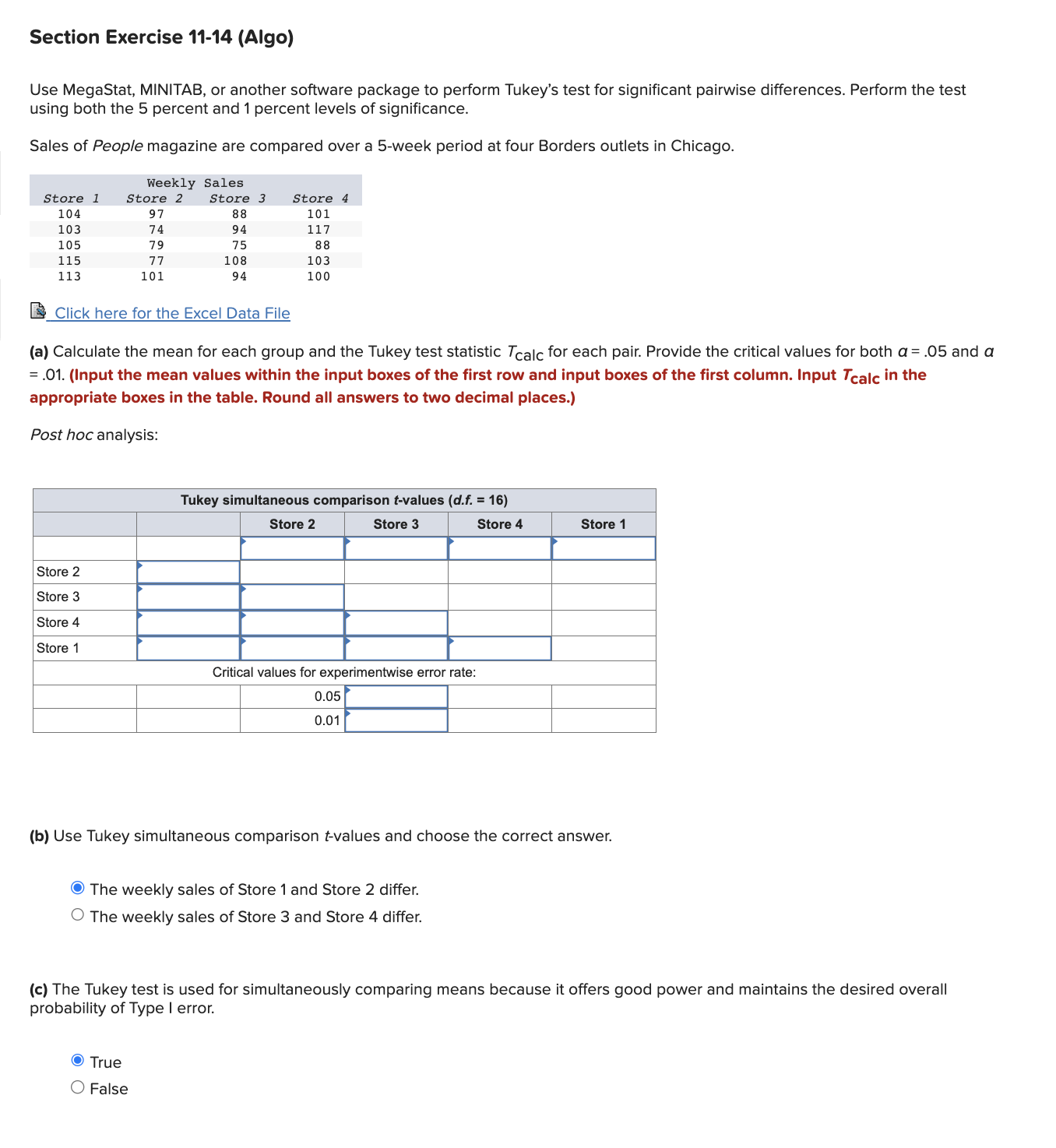 Use MegaStat, MINITAB, or another software package to | Chegg.com