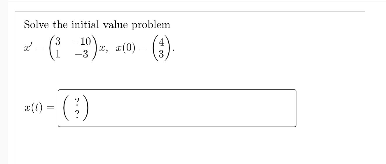 Solved Solve the initial value problem | Chegg.com