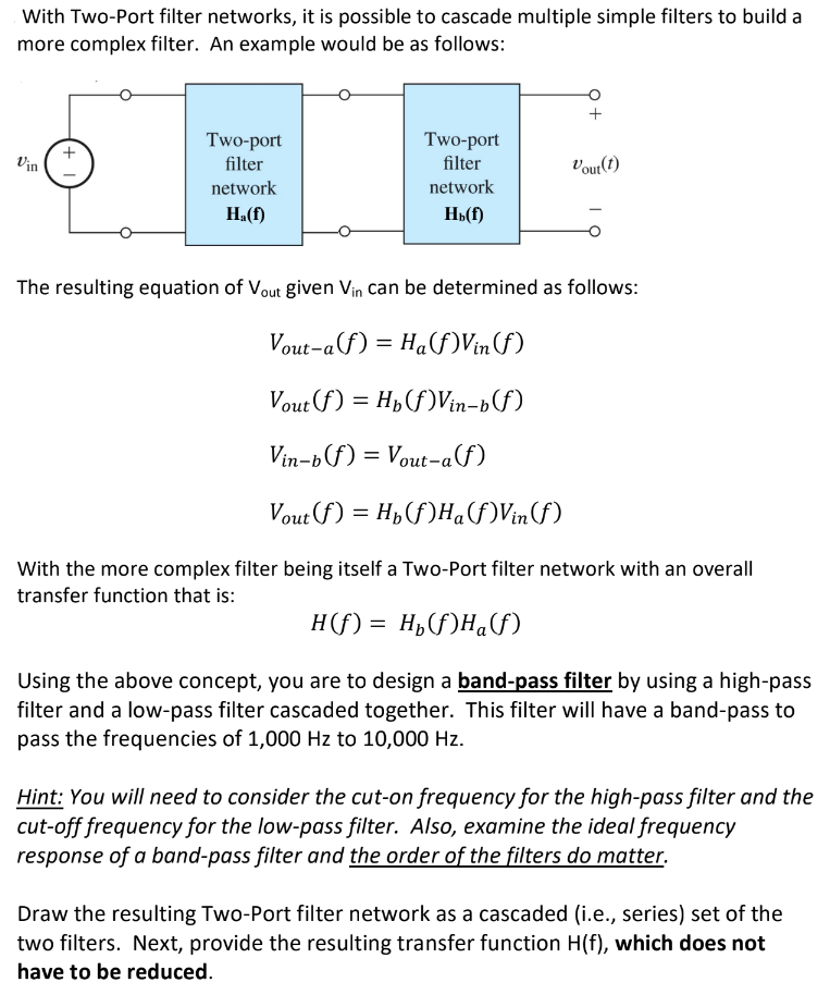 Solved 1.) What is the transfer function for band-pass | Chegg.com