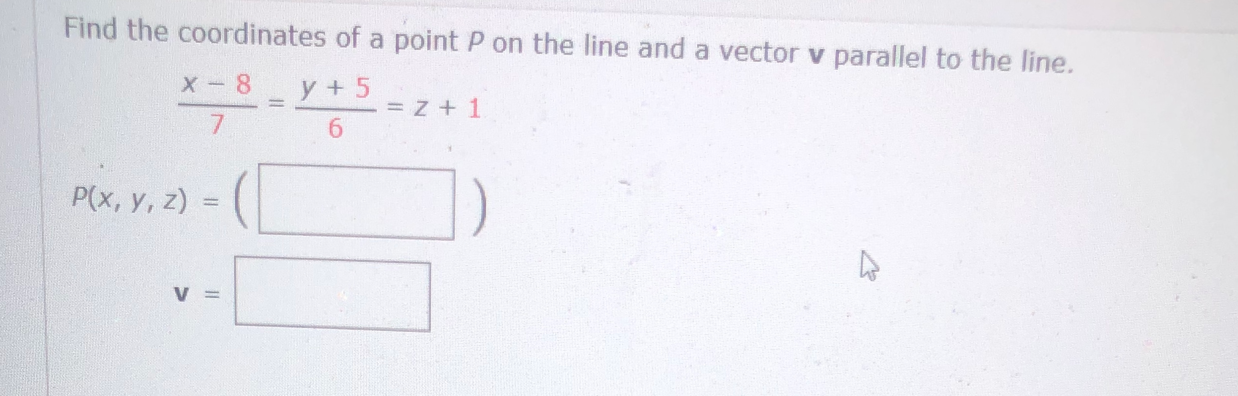 Solved Find The Coordinates Of A Point P On The Line And Chegg Com