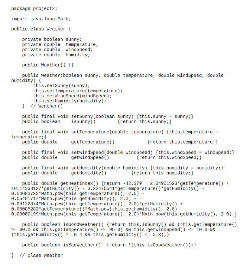 Weather Forecasting Project Pdf In Java Project 2 Assignment To write all the necessary Java | Chegg.com