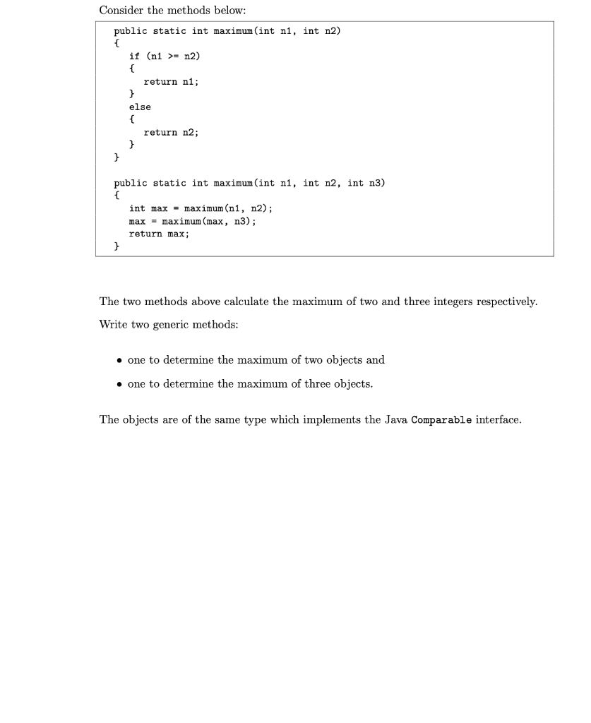 Solved Consider the methods below: public static int | Chegg.com