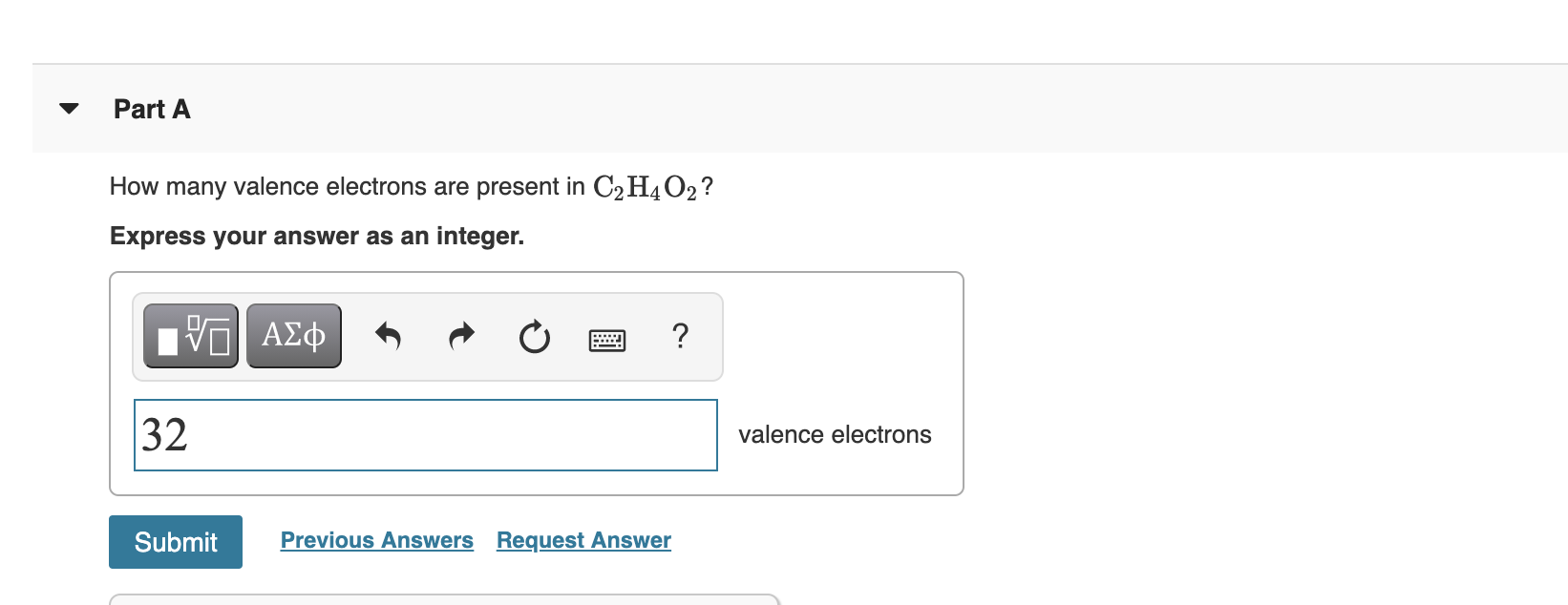 Solved Part A How many valence electrons are present in Chegg