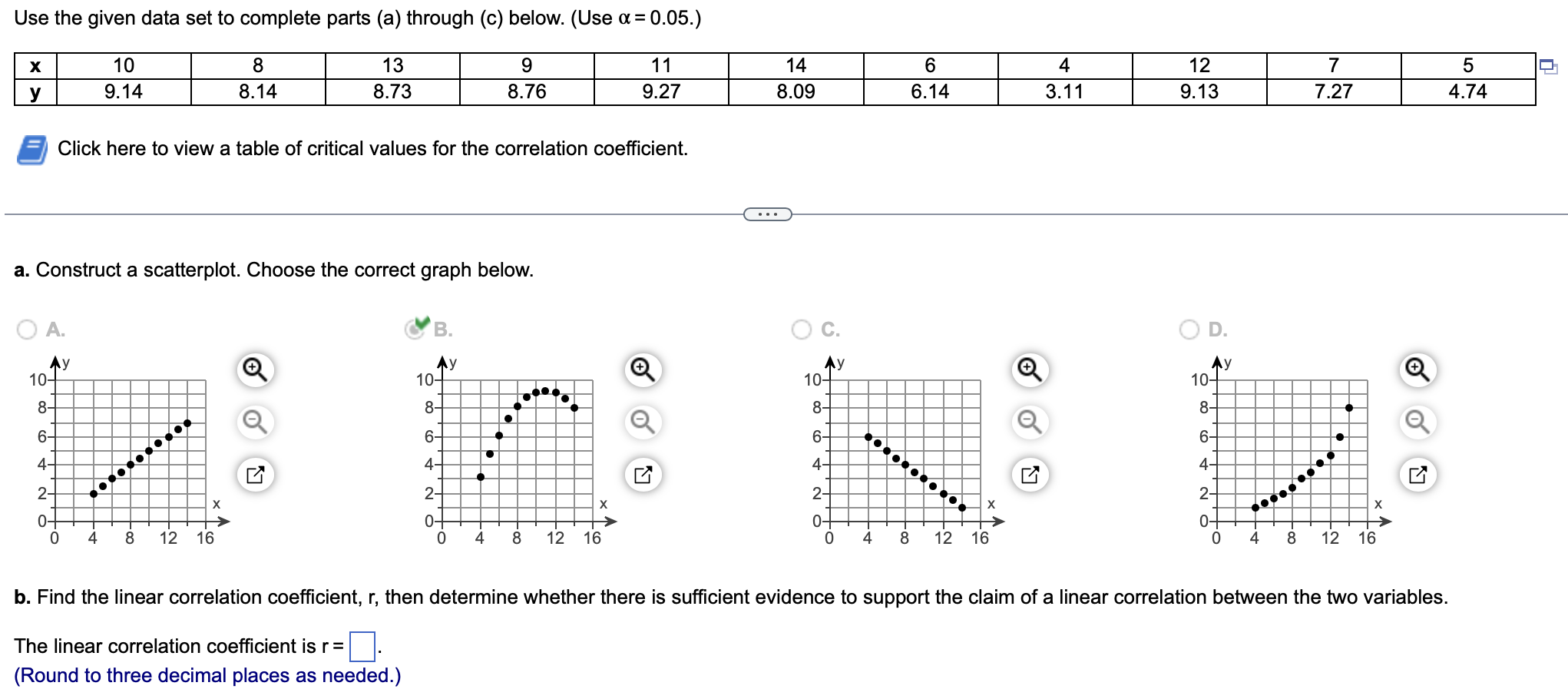 Solved Use the given data set to complete parts (a) through | Chegg.com
