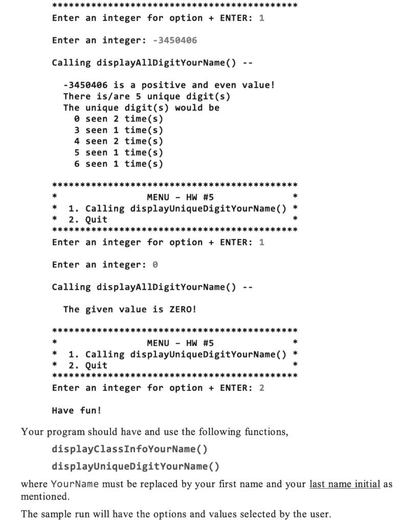 Solved (1) Write a C program with calls to functions to | Chegg.com