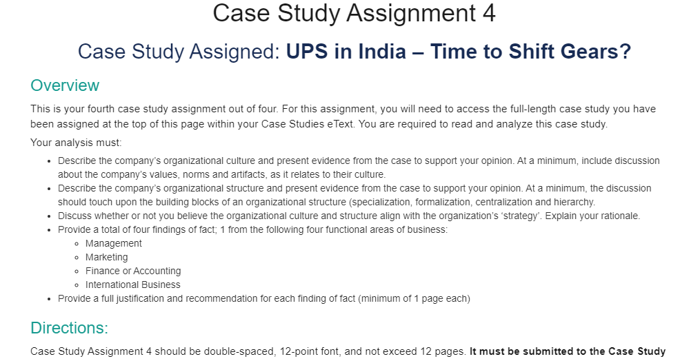 ups case study questions and answers