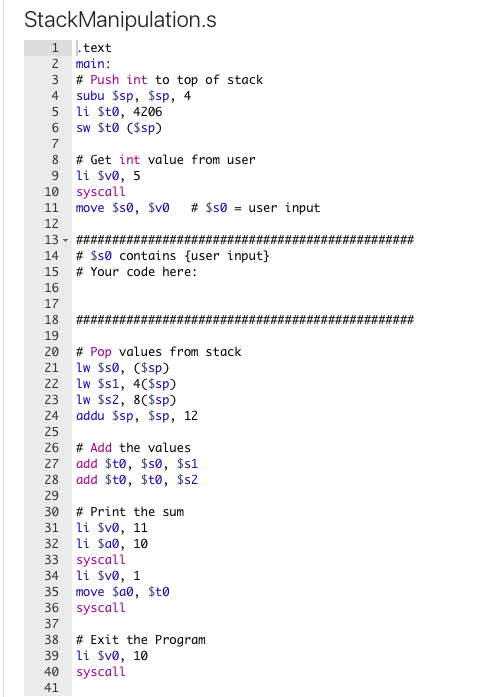 Solved Pop the current integer at the top of the stack and | Chegg.com