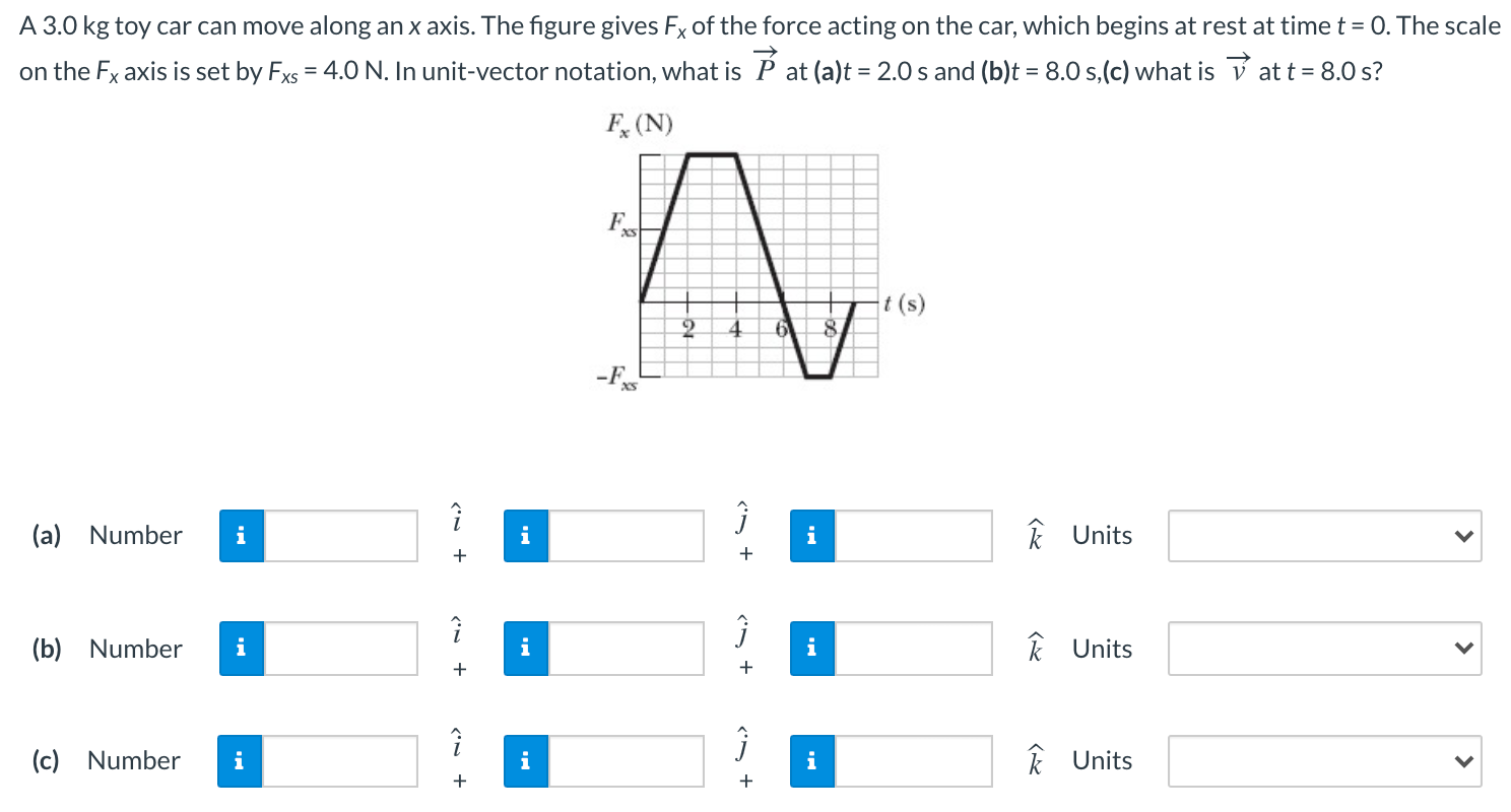 Solved A 3.0 kg toy car can move along an x axis. The figure