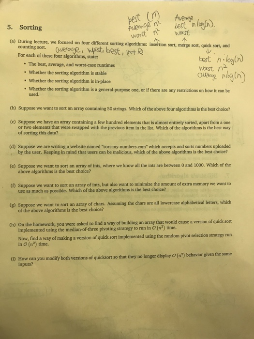 Solved I understand the definition of the sort algorithm. | Chegg.com