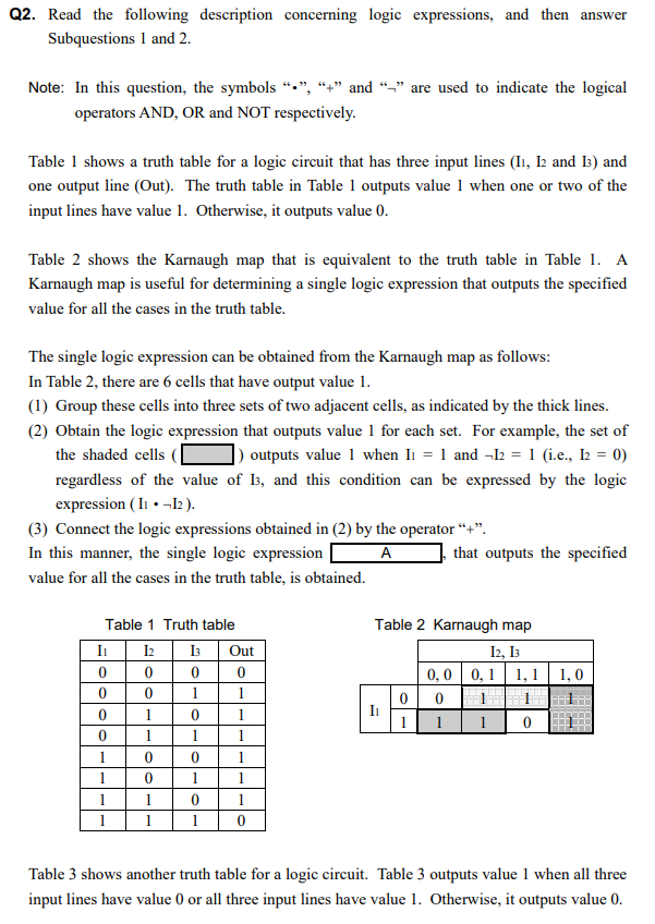 Solved Q2. Read the following description concerning logic | Chegg.com