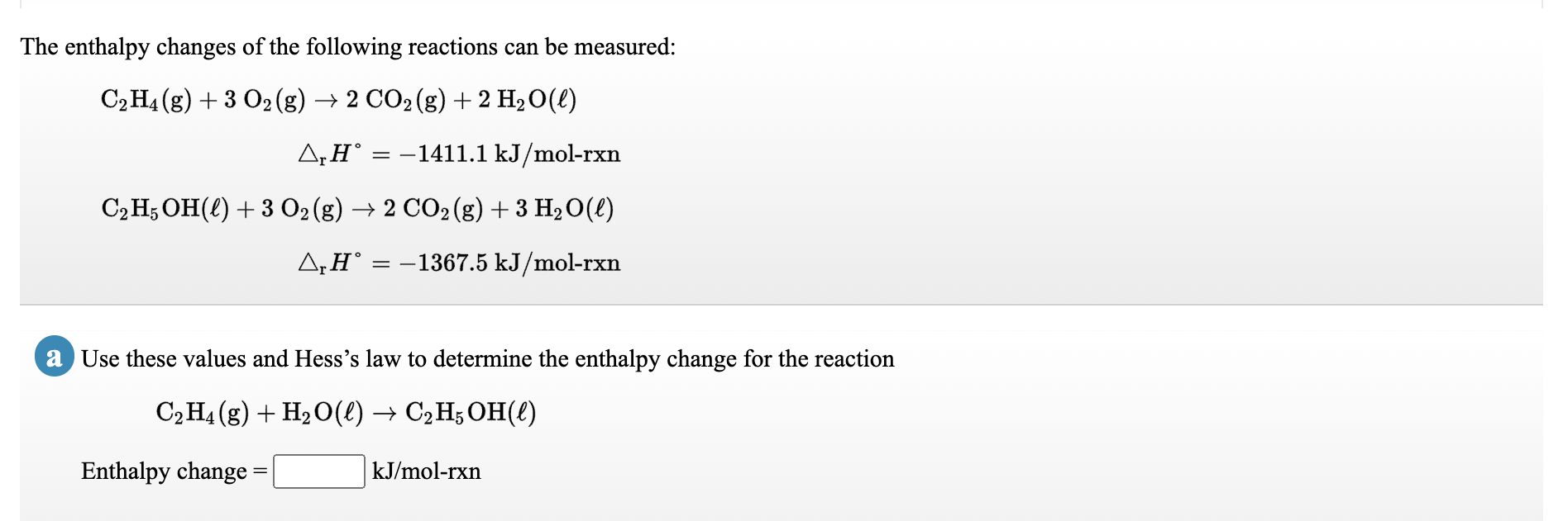 Solved The enthalpy changes of the following reactions can Chegg