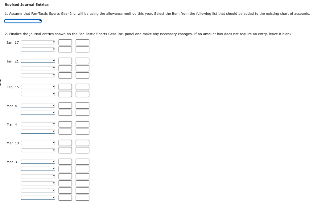 Solved Mastery Problem Receivables FanTastic Sports Gear