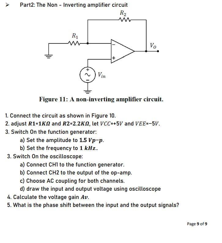 Solved Figure 9 Difference amplifier circuit. * Experiment