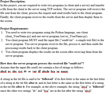 Solved Project Description: In this project, you are | Chegg.com