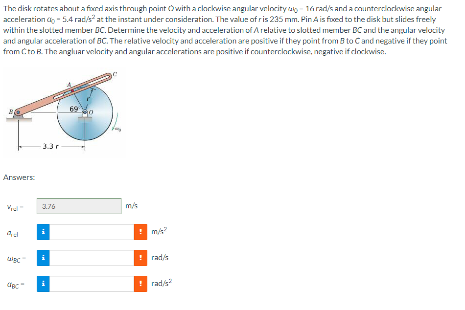 Solved The disk rotates about a fixed axis through point O | Chegg.com