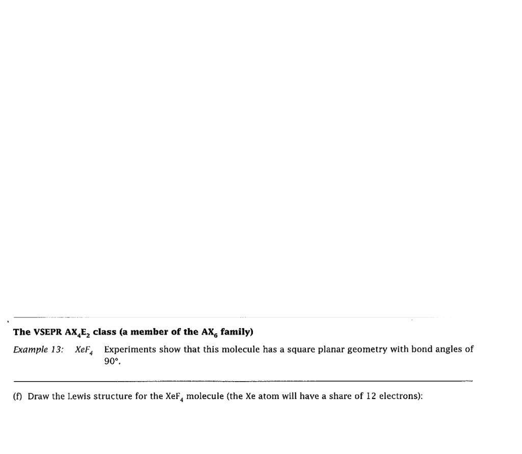 Solved The VSEPR AX,4E2 class (a member of the AX, family) | Chegg.com