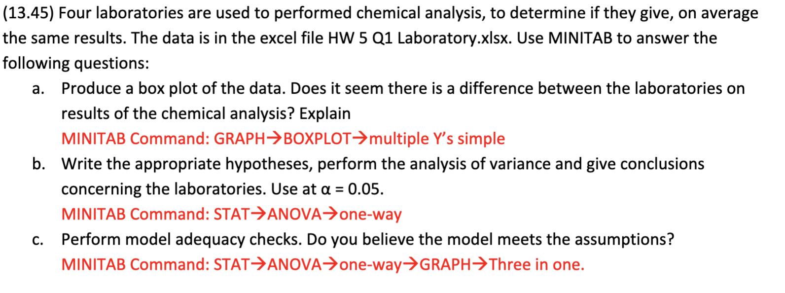 Solved (13.45) Four laboratories are used to performed | Chegg.com