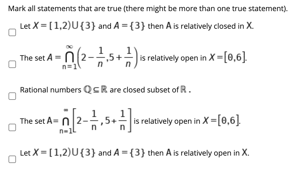 Solved Mark all statements that are true (there might be | Chegg.com