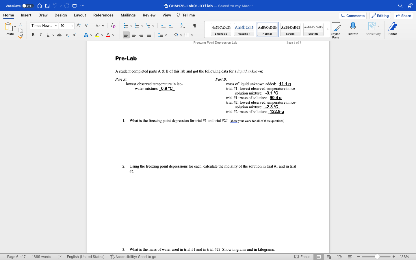 Solved A student completed parts A \& B of this lab and got | Chegg.com